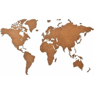 Mimi Innovations - Mapa decorativo pared Luxury madera marrón 90x54 cm Marrón