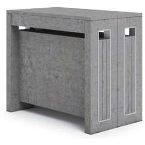 IPERBRIKO Consola extensible transformable con seis extensiones color Cemento H77x90x49cm