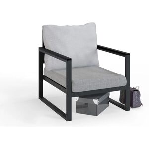 WELLHOME Sillón de jardín Antracita-Gris - Antracita y Gris