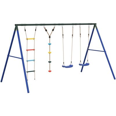 Conjunto de columpios exterior vidaXL con escaleras, discos y asientos Conjunto de columpios exterior vidaXL con escaleras, discos y asientos