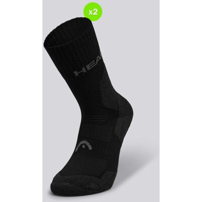 Calcetines de senderismo HEAD para todos los climas - Pack de 2 Negros Calcetines de senderismo HEAD para todos los climas - Pack de 2 Negros