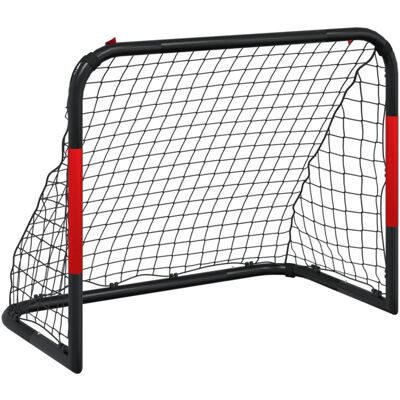 Portería de fútbol con red - acero rojo y negro - 90x48x71 cm - vidaXL Portería de fútbol con red - acero rojo y negro - 90x48x71 cm - vidaXL