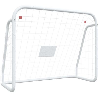 Portería de fútbol vidaXL - 125x96x60 cm - Acero y poliéster Blanco Portería de fútbol vidaXL - 125x96x60 cm - Acero y poliéster Blanco
