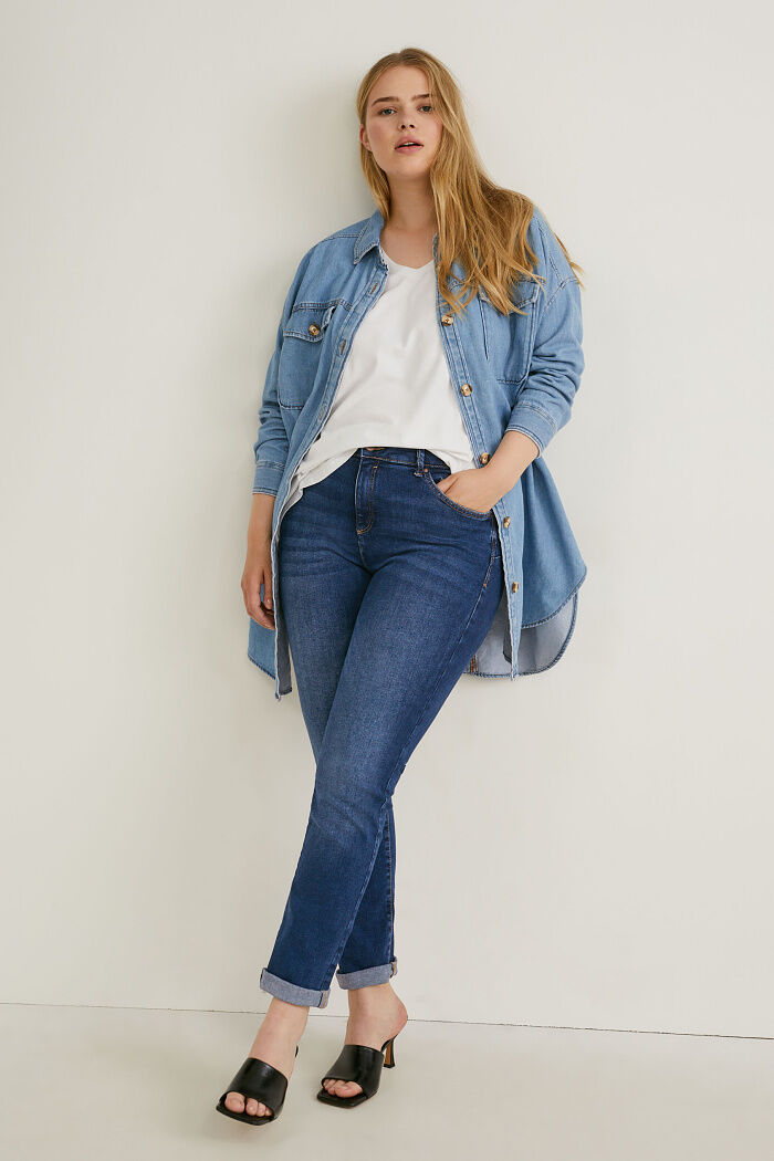 C&A Skinny jeans-mid waist-LYCRA®, Azul, Talla: 44