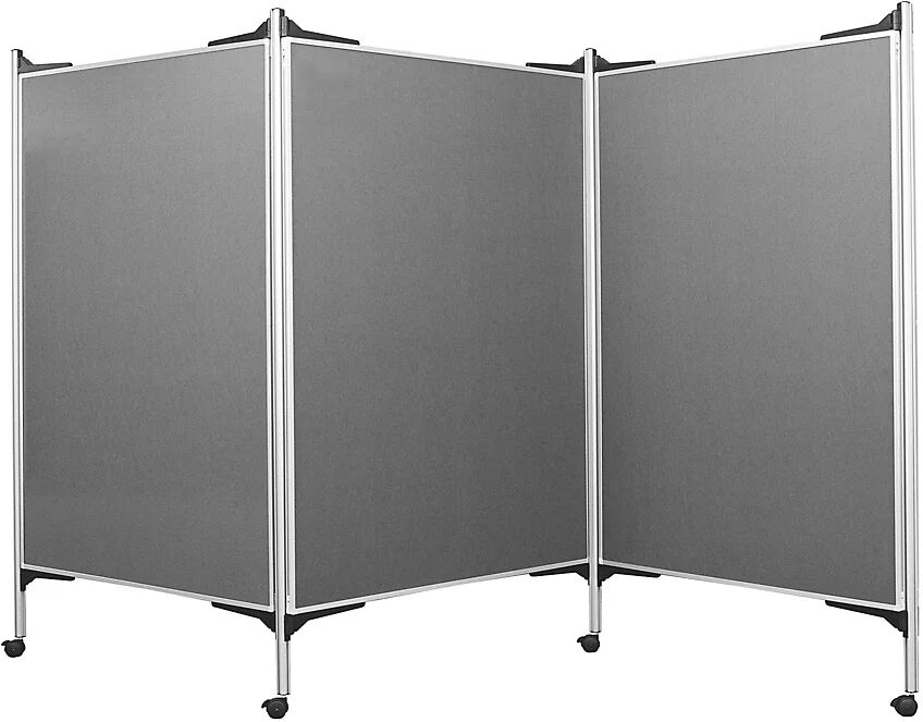 magnetoplan Juego de paneles para presentaciones móviles, 3 paneles para alfileres, 4 columnas, anchura, 3 x 1200 mm