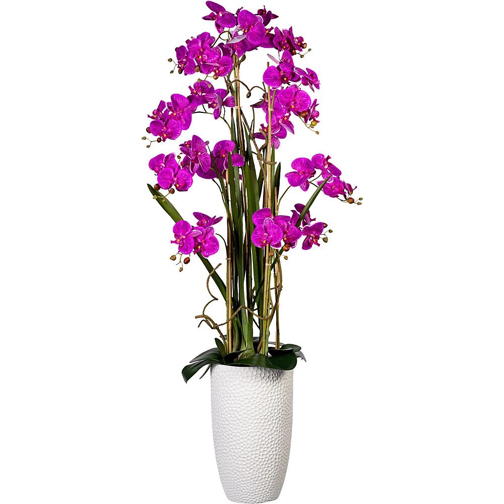 kaiserkraft Arreglo de Phalaenopsis, en jarrón de cerámica, altura aprox. 1600 mm, flores lilas