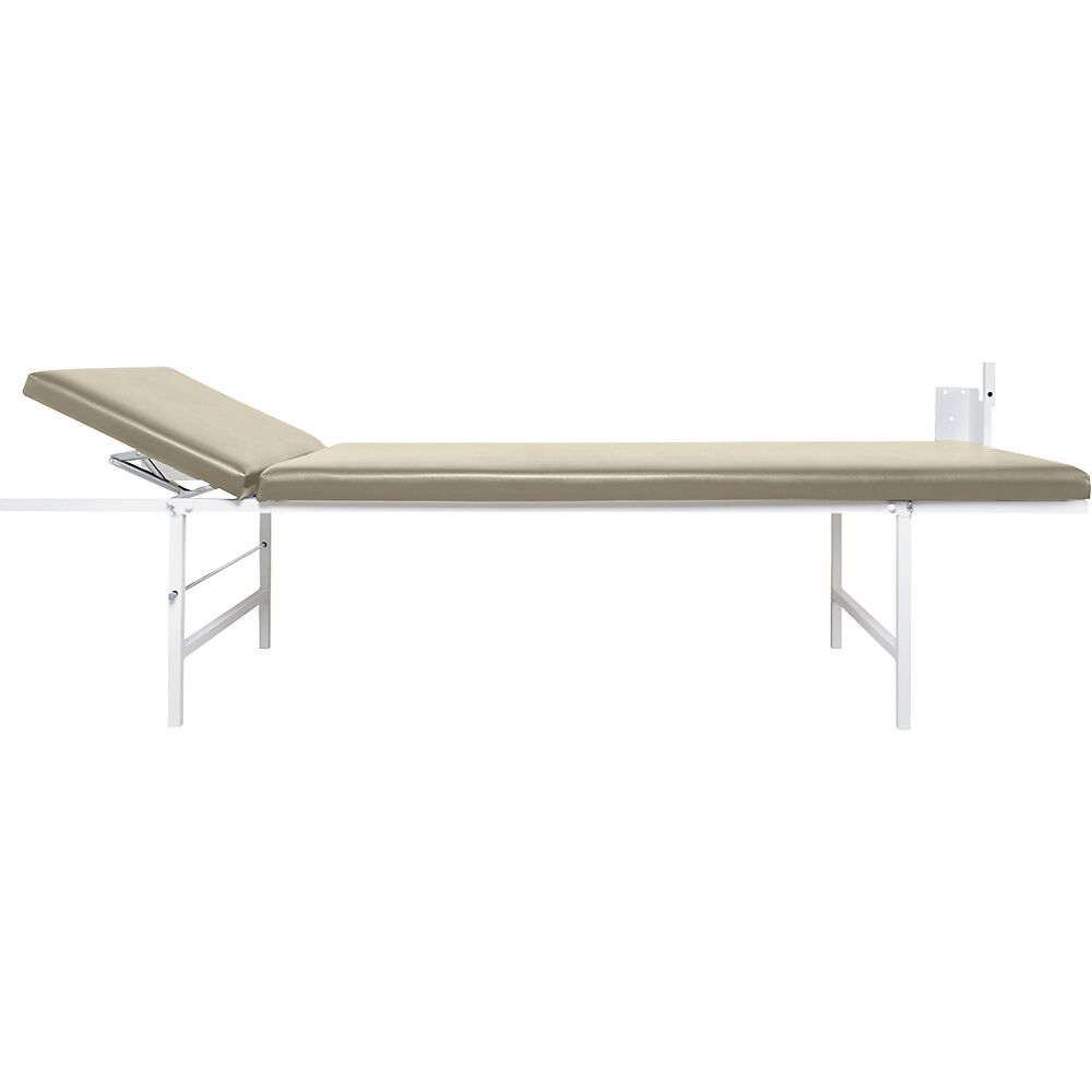 SÖHNGEN Tumbona para salas de descanso, cabezal ajustable, modelo para plegar contra la pared, tapizado beige