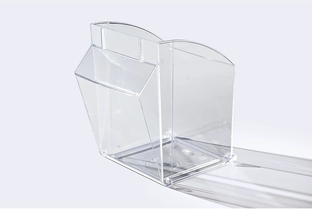 kaiserkraft Caja abatible de Styrolux®, L x A x H 177 x 147 x 161 mm, UE 3 unid., transparente