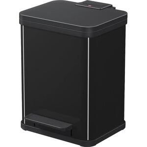 Hailo Colector de residuos ecológico con pedal, duo Plus M, capacidad 2 x 9 l, negro