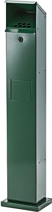 VAR Columna combinada con cenicero, capacidad 5 l, A x H x P 180 x 1150 x 150 mm, verde musgo