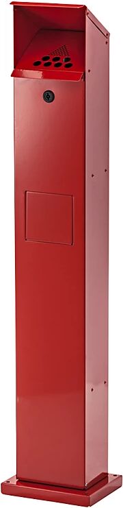 VAR Columna combinada con cenicero, capacidad 5 l, A x H x P 180 x 1150 x 150 mm, rojo vivo