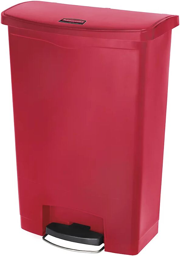 Rubbermaid Colector de residuos con pedal SLIM JIM®, capacidad 90 l, A x H x P 353 x 826 x 570 mm, rodante, rojo