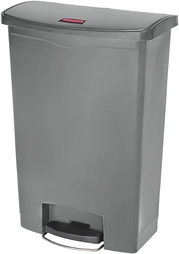 Rubbermaid Colector de residuos con pedal SLIM JIM®, capacidad 90 l, A x H x P 353 x 826 x 570 mm, rodante, gris