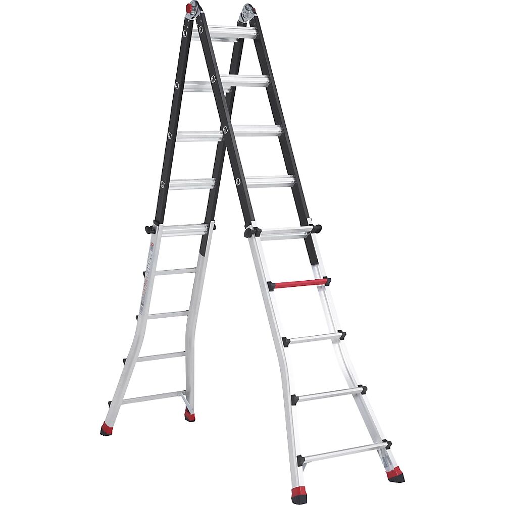 Altrex Escalera plegable telescópica, utilizable como escalera de tijera o de mano, 4 x 5 peldaños