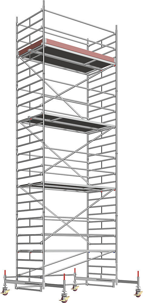 Layher Andamio rodante universal, modelo ancho, altura de andamio 8,61 m