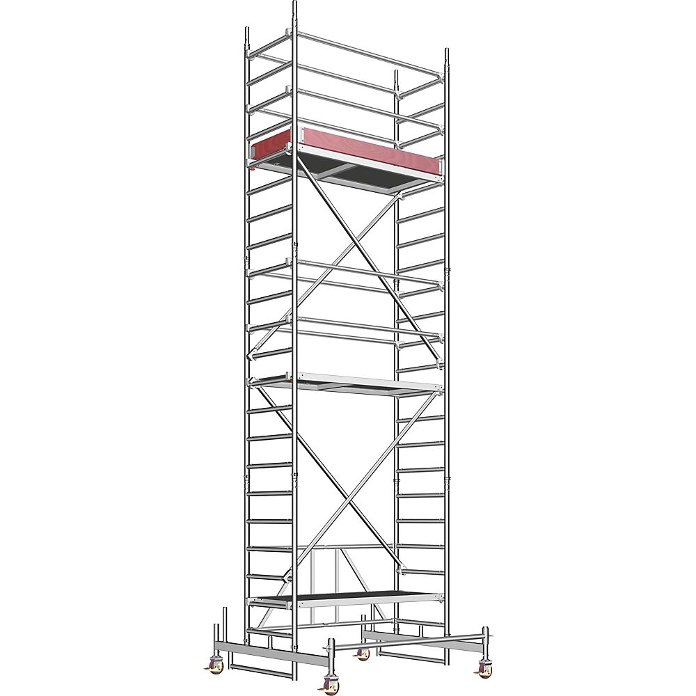 Layher Andamio plegable de aluminio ZIFA, plataforma de 1,80 x 0,75 m, altura de andamio 5,98 m