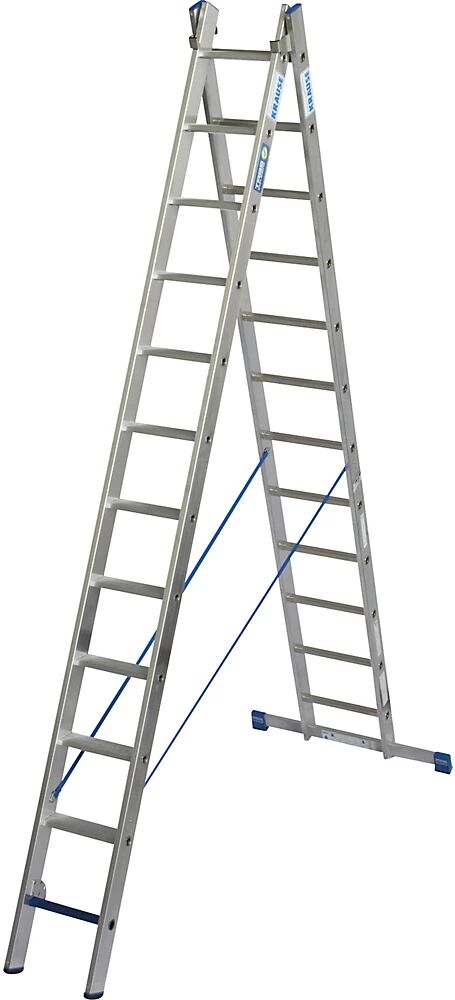 KRAUSE Escalera multiusos profesional STABILO + S, de 2 tramos, combinación de peldaños planos y estrechos, 2 x 12 peldaños planos / estrechos