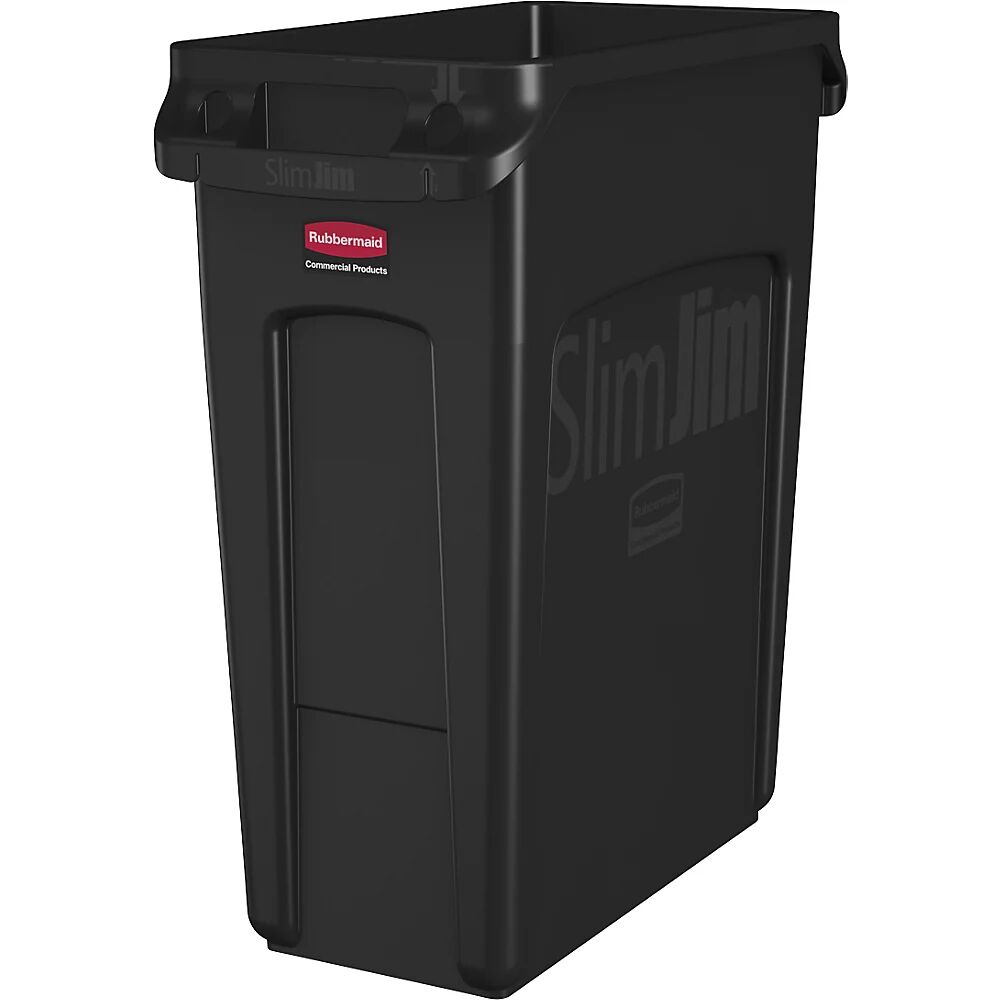 Rubbermaid Recipiente para separar materiales/cubo de basura SLIM JIM®, capacidad 87 l, con conductos de ventilación, negro, a partir de 3 unid.