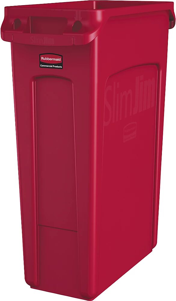 Rubbermaid Recipiente para separar materiales/cubo de basura SLIM JIM®, capacidad 87 l, con conductos de ventilación, rojo, a partir de 10 unid.