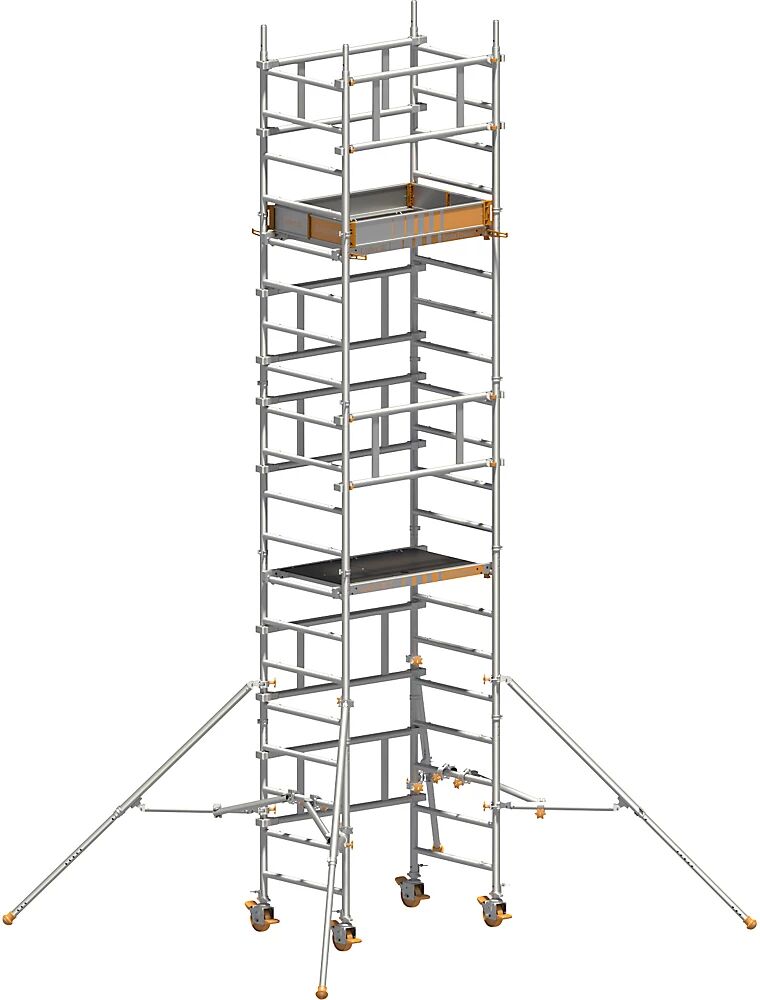 Layher Andamio rodante unipersonal SoloTower, dimensiones de la plataforma 1,15 x 0,8 m, altura de trabajo 6,15 m