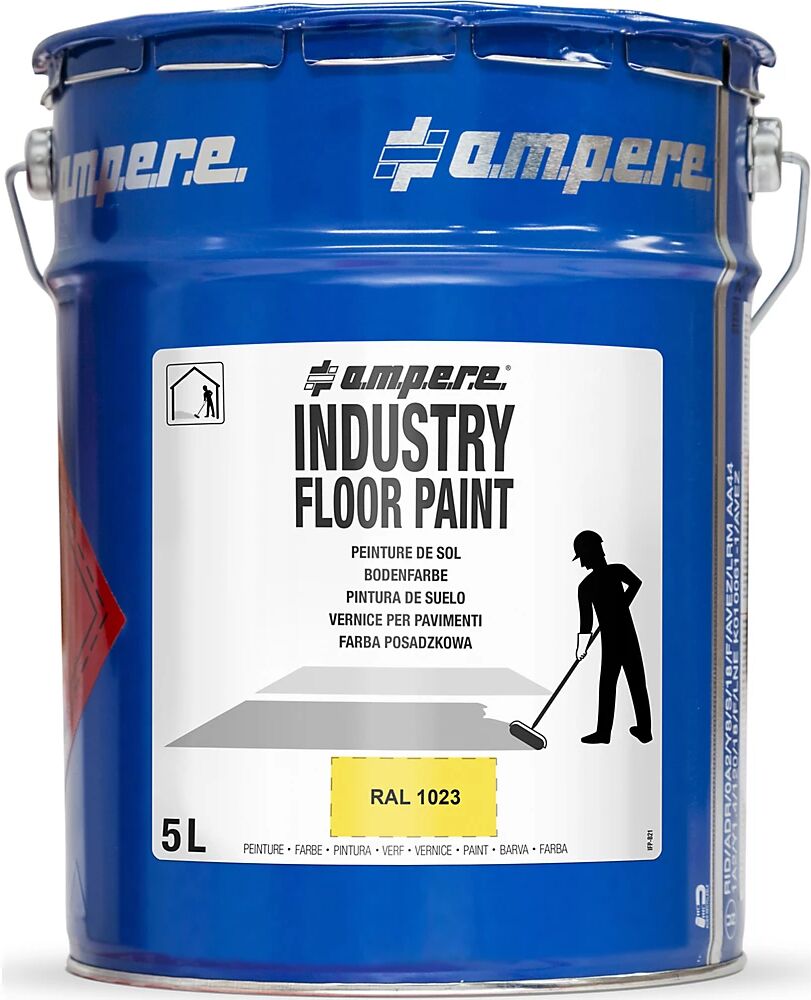 Ampere Pintura para marcar suelos Industry Floor Paint®, contenido 5 l, amarillo