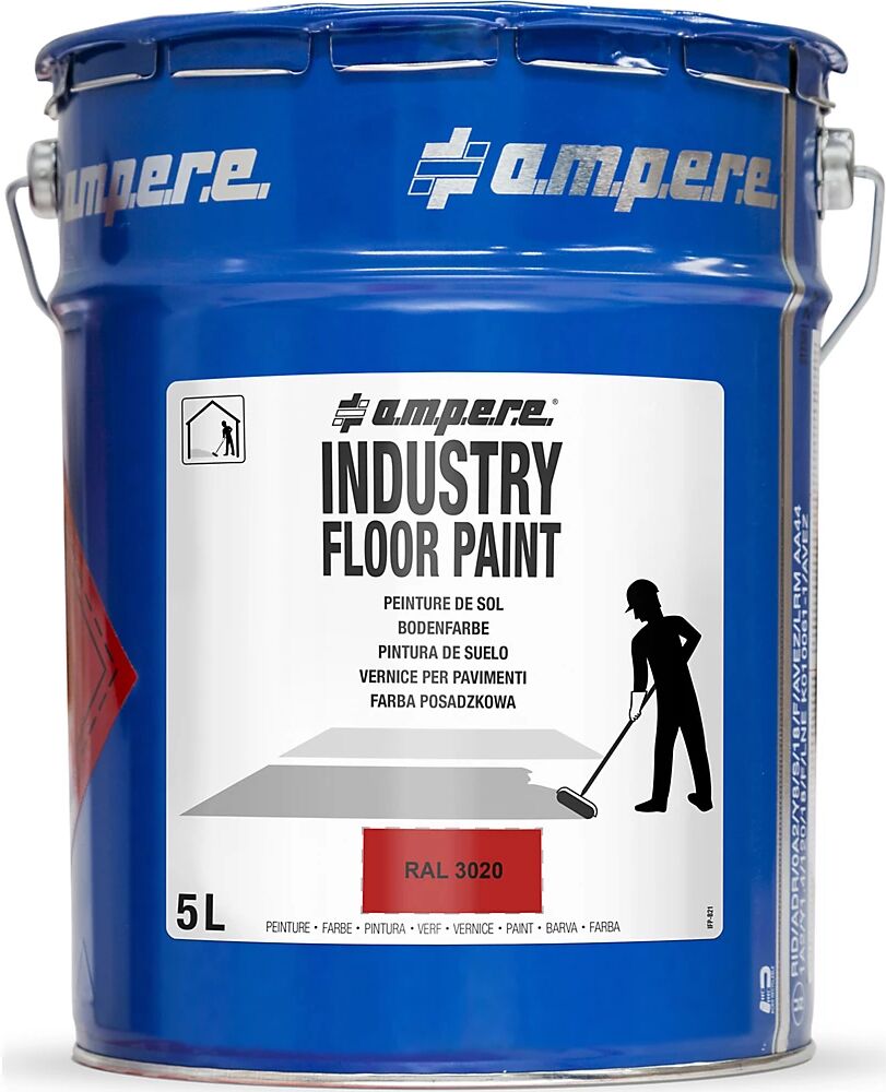 Ampere Pintura para marcar suelos Industry Floor Paint®, contenido 5 l, rojo