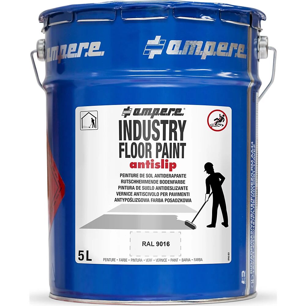 Ampere Pintura para marcar suelos Industry Floor Paint antislip®, contenido 5 l, blanco