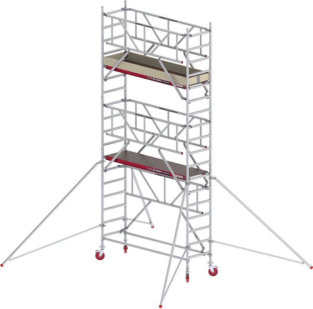 Altrex Andamio rodante RS TOWER 41 estrecho con Safe-Quick®, plataforma de madera, longitud 2,45 m, altura de trabajo 6,20 m