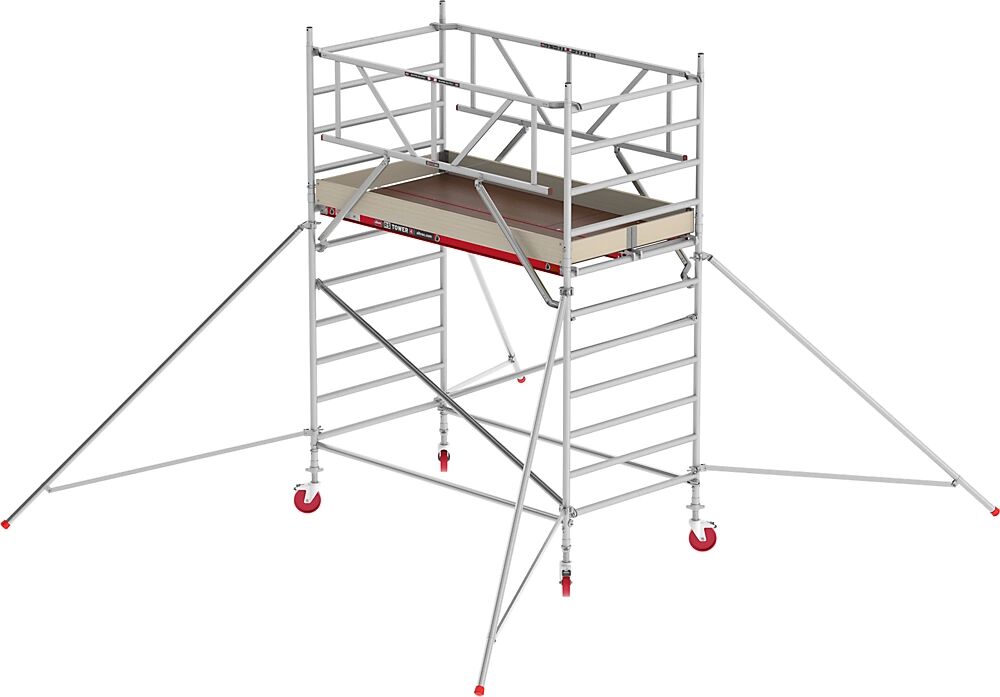 Altrex Andamio rodante RS TOWER 42 ancho, plataforma de madera, longitud 1,85 m, altura de trabajo 4,20 m