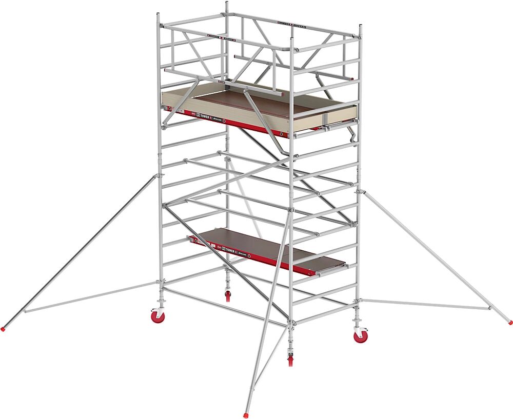 Altrex Andamio rodante RS TOWER 42 ancho, plataforma de madera, longitud 1,85 m, altura de trabajo 5,20 m