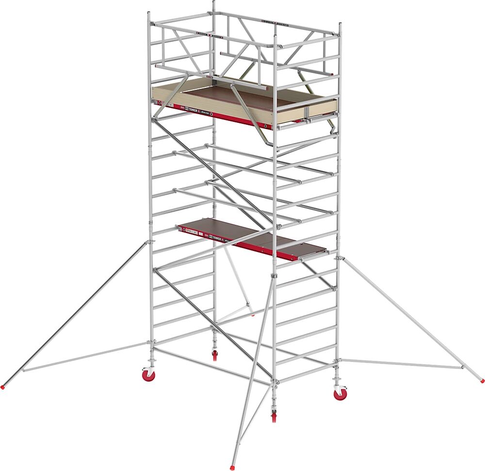 Altrex Andamio rodante RS TOWER 42 ancho, plataforma de madera, longitud 1,85 m, altura de trabajo 6,20 m