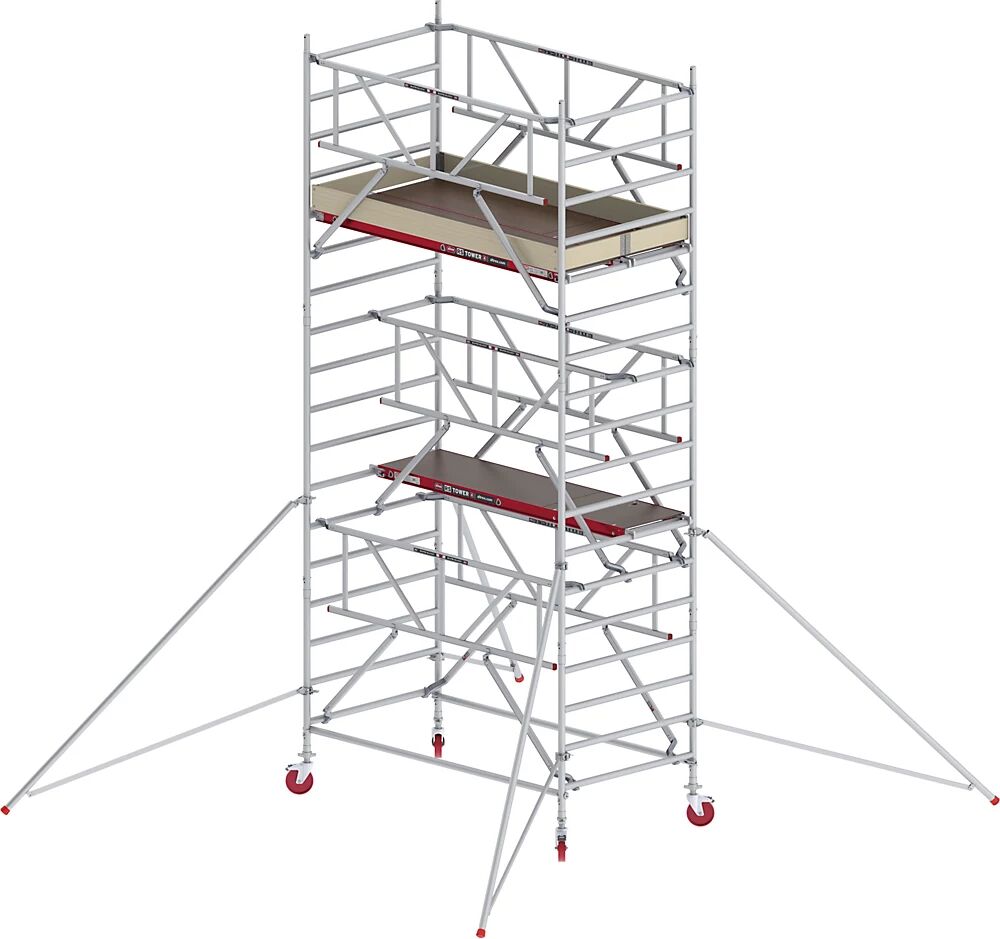 Altrex Andamio rodante RS TOWER 42 ancho con Safe-Quick®, plataforma de madera, longitud 1,85 m, altura de trabajo 6,20 m