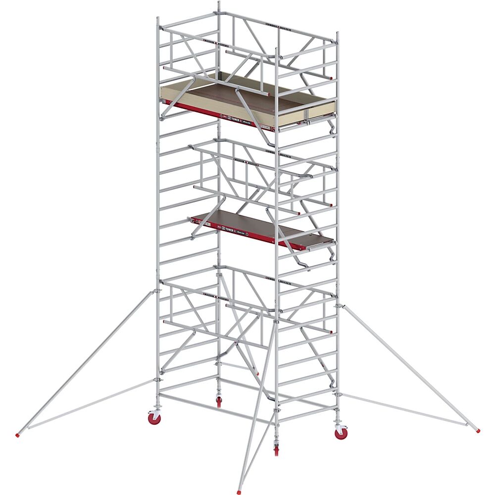 Altrex Andamio rodante RS TOWER 42 ancho con Safe-Quick®, plataforma de madera, longitud 1,85 m, altura de trabajo 7,20 m