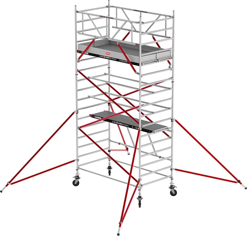 Altrex Andamio rodante RS TOWER 55, plataforma Fiber-Deck®, longitud 1,85 m, altura de trabajo 5,80 m