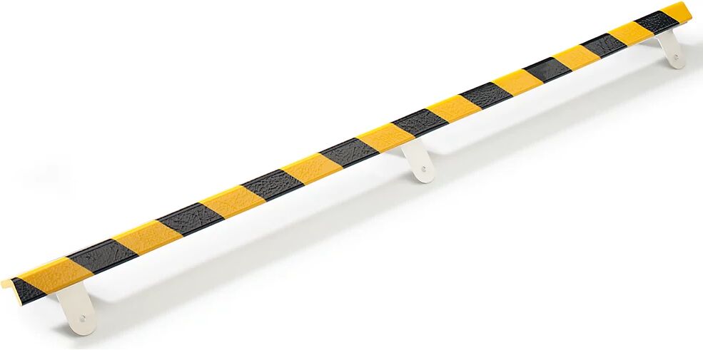 SHG Protección de esquinas Knuffi® con carril de montaje, tipo E, pieza de 1 m, negro y amarillo