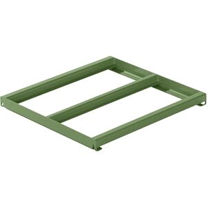 LISTA Bastidor fijo, A x P 1290 x 1260 mm, carga por balda 800 kg, verde reseda