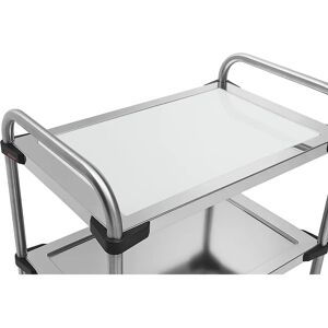 kaiserkraft Balda para carrito de servicio de acero inoxidable 640-RL, de vidrio, en blanco