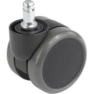 Proroll Rueda para sillas, Ø de rueda 65 mm, UE 5 unid., perno insertable con aro de sujeción, en negro, rueda blanda, Ø del cuello 38 mm