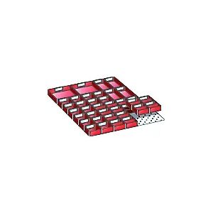 LISTA Juego de separadores para dimensiones de cajones de 459 x 612 mm, cajas insertables de plástico, 38 cajas insertables