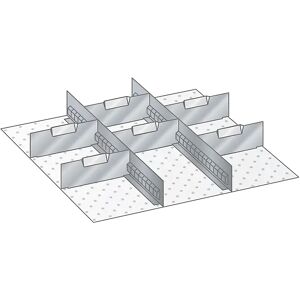 LISTA Separadores de cajones, paredes separadoras, galvanizadas, de 8 piezas, para altura del frente de 75 mm