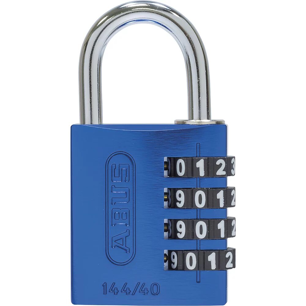 ABUS Cerradura de combinación numérica, aluminio, 144/40 Lock-Tag, UE 6 unid., azul