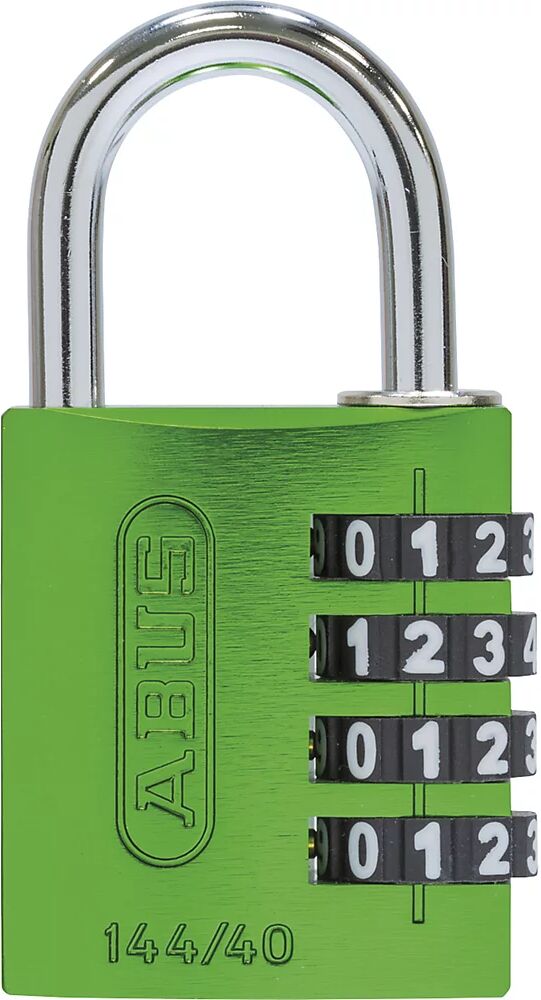 ABUS Cerradura de combinación numérica, aluminio, 144/40 Lock-Tag, UE 6 unid., verde