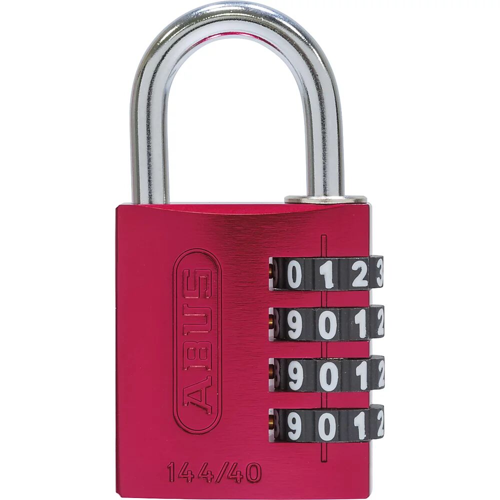 ABUS Cerradura de combinación numérica, aluminio, 144/40 Lock-Tag, UE 6 unid., rojo