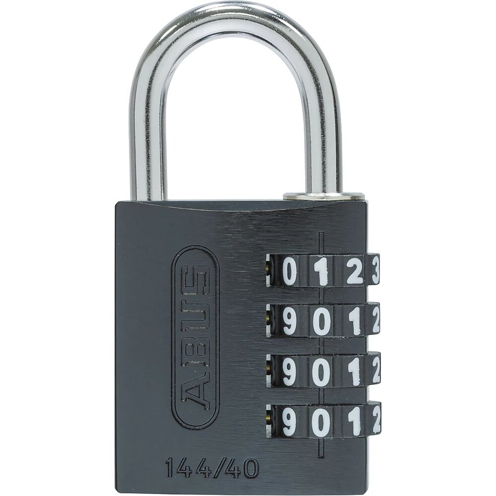 ABUS Cerradura de combinación numérica, aluminio, 144/40 Lock-Tag, UE 6 unid., negro