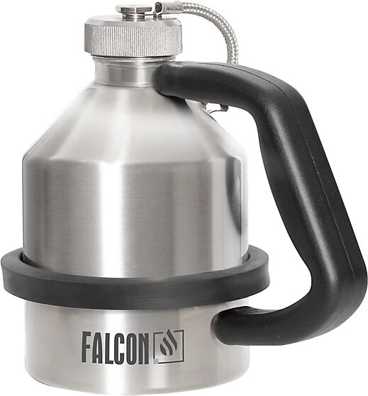 Falcon Recipiente de seguridad para almacén y transporte con caperuza roscada, acero inoxidable, capacidad 1 l