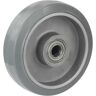 Proroll Neumático de caucho macizo elástico, gris, rodamiento de bolas de precisión, Ø de rueda x anchura 125 x 40 mm, llanta en estrella