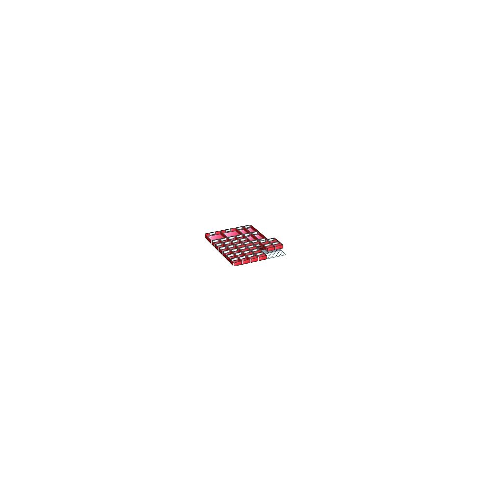 LISTA Juego de separadores para dimensiones de cajones de 459 x 612 mm, cajas insertables de plástico, 38 cajas insertables
