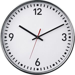 kaiserkraft Reloj de pared, Ø 300 mm, reloj de cuarzo, esfera blanca con rayas y números