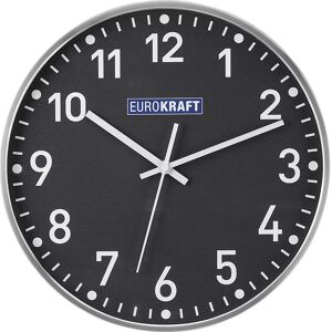 eurokraft pro Reloj de pared, Ø 300 mm, mecanismo de relojería de cuarzo, esfera gris grafito