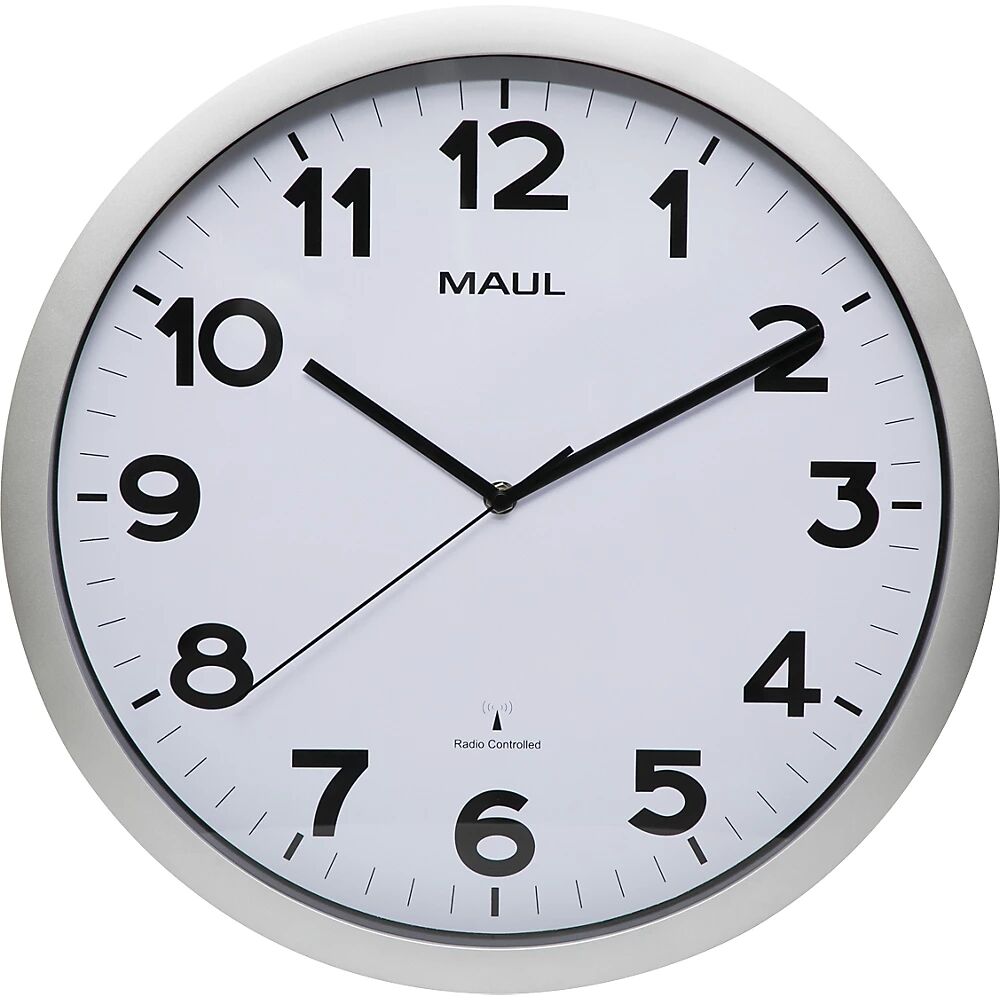 MAUL Reloj de pared step, plástico, mecanismo de relojería controlado por radio, Ø 400 mm